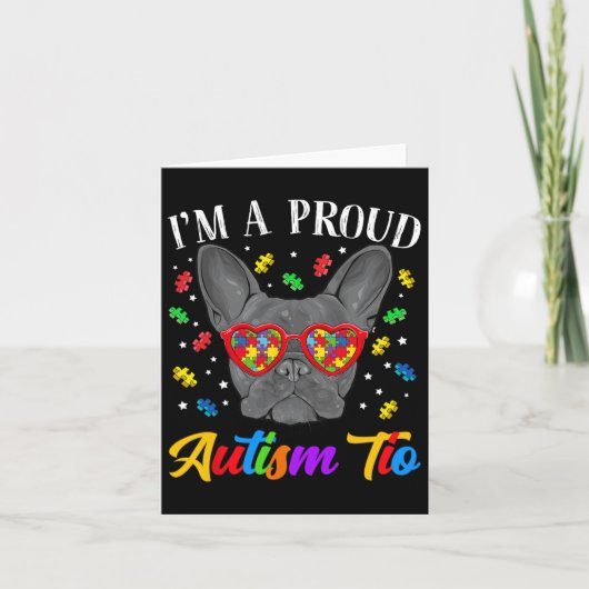 Carte Autism Tio French Bulldog Puzzle (Devant)