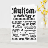 Carte Autism World Tour Autism Awareness (on Back) (Fleur jaune)