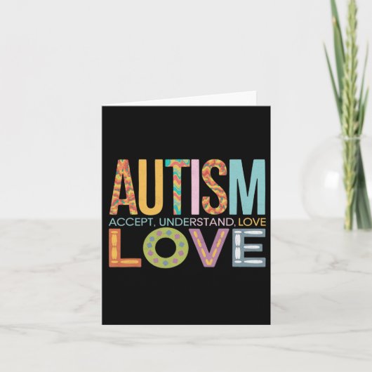 Carte Autisme Accepter Comprendre Amour Sensibilisation (Devant)