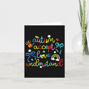 Carte Autisme Accepter l'amour Comprendre Coquette Bow R