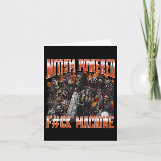 Carte Autisme Alimenté F#ck Machine Drôle Dur Skeleton M (Devant)