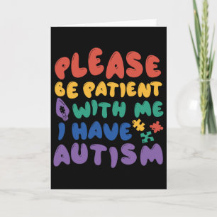 Carte Autisme Arc-en-ciel de sensibilisation Soyez patie
