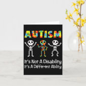 Carte Autisme Capacité différente Skull Skeleton Neurodi (Fleur jaune)