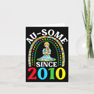 Carte Autisme génial ausome depuis 2010 joyeux 16e