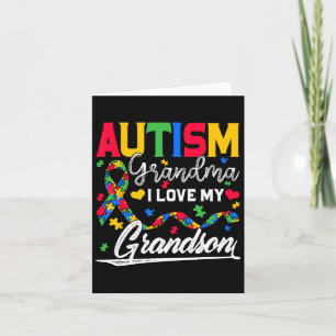 Carte Autisme grand-mère J'aime ma Sensibilisation sur l