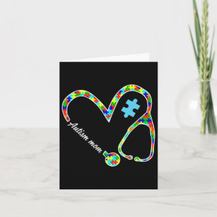 Carte Autisme Maman Puzzle Stethoscope Infirmière Autism