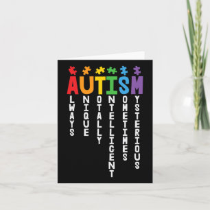 Carte Autisme Toujours Unique Totalement Intelligent Aut