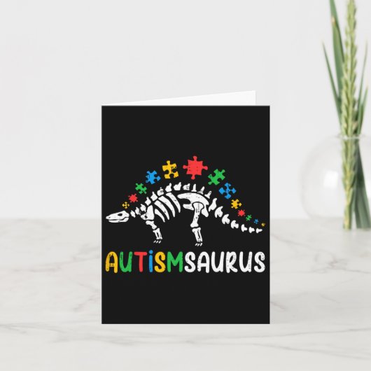 Carte Autismsaurus Dinosaur Garçons Enfants Jeunes Autis (Devant)