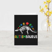 Carte Autismsaurus Dinosaur Garçons Enfants Jeunes Autis (Fleur jaune)