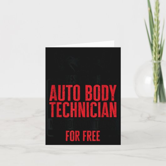 Carte Auto Body Technician Vehicle Repair Car Maintenanc (Devant)