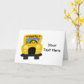 Carte Autobus scolaire 2 (personnalisable) (Fleur jaune)