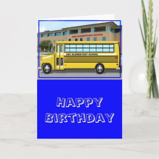 Carte Autobus scolaire à l'école (Devant)