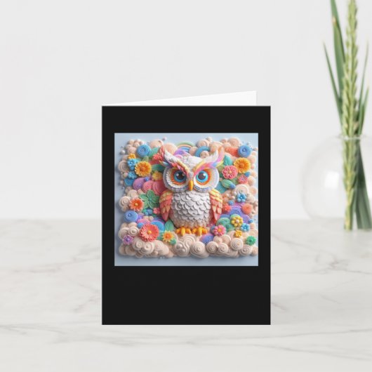Carte Autocollant 3d Hibou #4  (Devant)