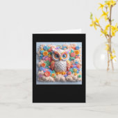 Carte Autocollant 3d Hibou #4  (Fleur jaune)
