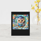 Carte Autocollant 3d Hibou #5 (Fleur jaune)