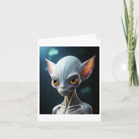 Carte Autocollant Alien Blanc (Devant)