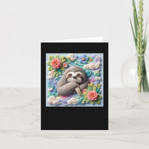Carte Autocollant de paresseux mignon 3D