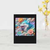 Carte Autocollant Loup 3D  (Fleur jaune)