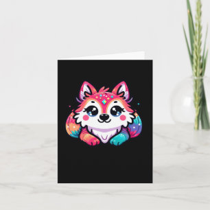 Carte Autocollant Loup Mignon1