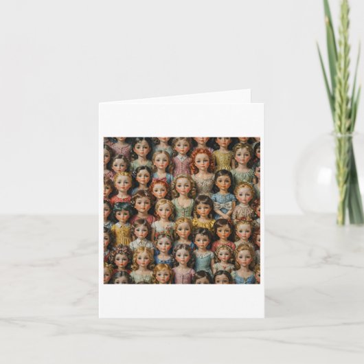 Carte Autocollant poupées vintage (Devant)