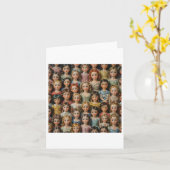 Carte Autocollant poupées vintage (Fleur jaune)