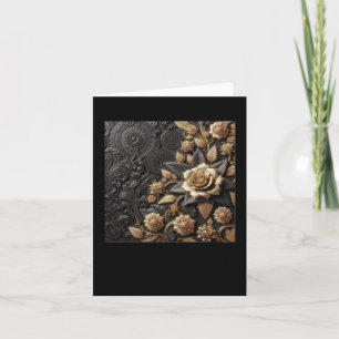 Carte Autocollant Roses Noires Or 3D #8