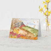 Carte Automne Accueil Pays Paysage Automne Feuilles Citr (Fleur jaune)