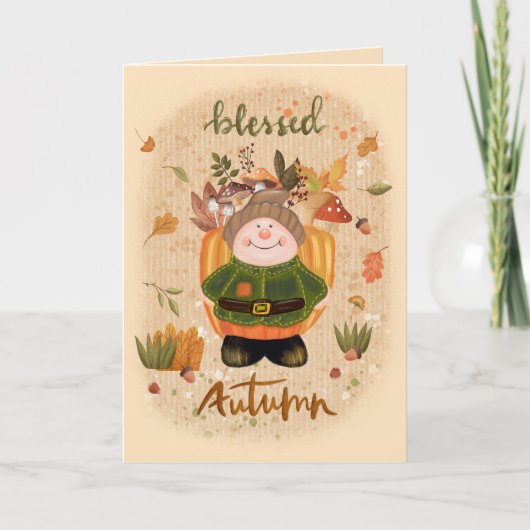 Carte Automne adorable et mignon (Devant)
