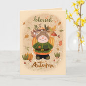 Carte Automne adorable et mignon (Fleur jaune)