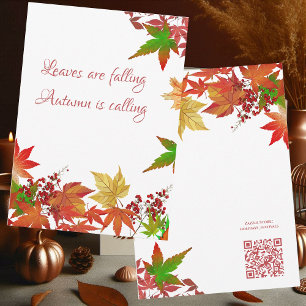 Carte Automne Appels Couleurs Automne Berry Rouge Feuill
