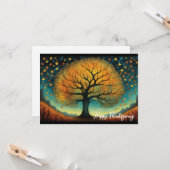 Carte Automne Arbre Vacances Automne Thankgiving (Devant/Arrière en situation)