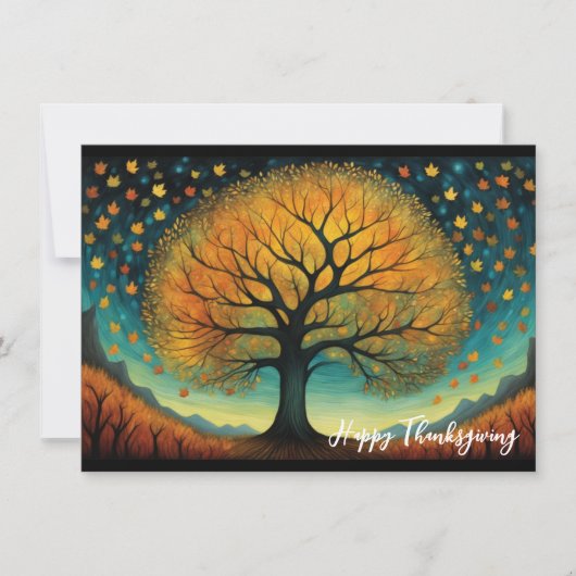 Carte Automne Arbre Vacances Automne Thankgiving (Devant)