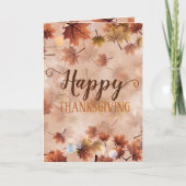 Carte Automne Automne Bon thanksgiving Feuille Brown (Devant)