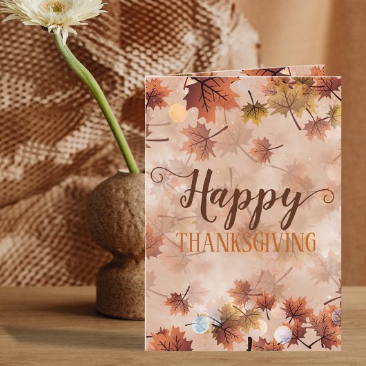 Carte Automne Automne Bon thanksgiving Feuille Brown