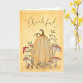 Carte Automne Automne Citrouille Floral Thanksgiving (Fleur jaune)
