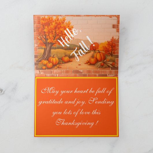 Carte Automne Beau Bon thanksgiving moderne (Intérieur)