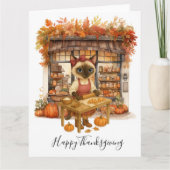 Carte Automne Boulangerie de chats Thanksgiving Amoureux (Devant)