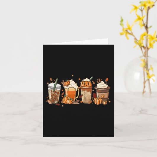 Carte Automne Café Citrouille Épice Latte Boissons Autom (Fleur jaune)