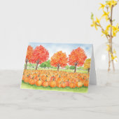Carte Automne citrouille aquarelle Patch (Fleur jaune)