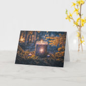 Carte Automne Equinox Mabon avec Mystical Candle Nature (Fleur jaune)