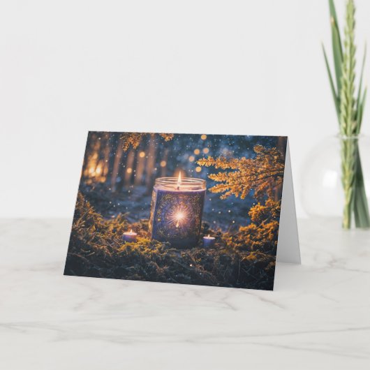 Carte Automne Equinox Mabon avec Mystical Candle Nature (Devant)