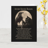 Carte Automne Equinox Mabon Bénédiction Corbeau et Chats (Fleur jaune)