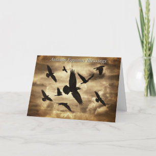 Carte Automne Equinox Mabon Sabbat Ravens
