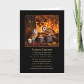 Carte Automne Équinoxe de Mabon avec Chouette et Bougies (Devant)