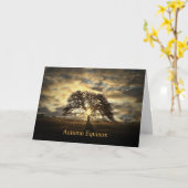 Carte Automne Équinoxe Mabon Chêne Arbre Soleil étoile (Fleur jaune)