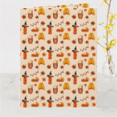 Carte Automne et Halloween Motif confortable (Fleur jaune)