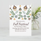 Carte Automne Festival Floral verdure Feuille Acorns (Debout devant)