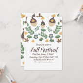 Carte Automne Festival Floral verdure Feuille Acorns (Devant/Arrière en situation)