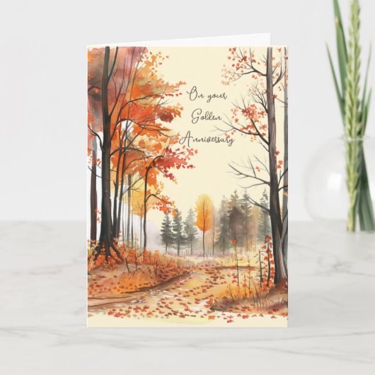 Carte Automne Feuillage d'automne 50e Anniversaire d'or (Devant)