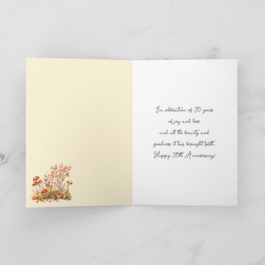 Carte Automne Feuillage d'automne 50e Anniversaire d'or (Intérieur)